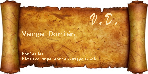 Varga Dorián névjegykártya